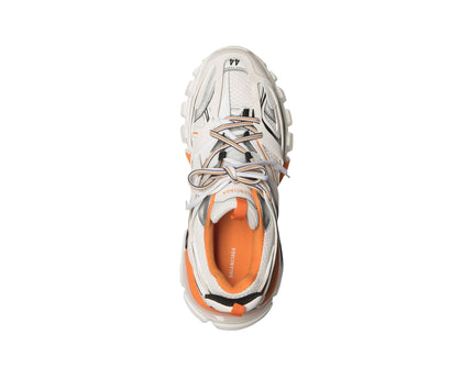 Sneaker Track blanche et orange