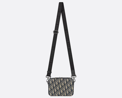 Pochette zippée à bandoulière Toile jacquard Dior Oblique noir - #2