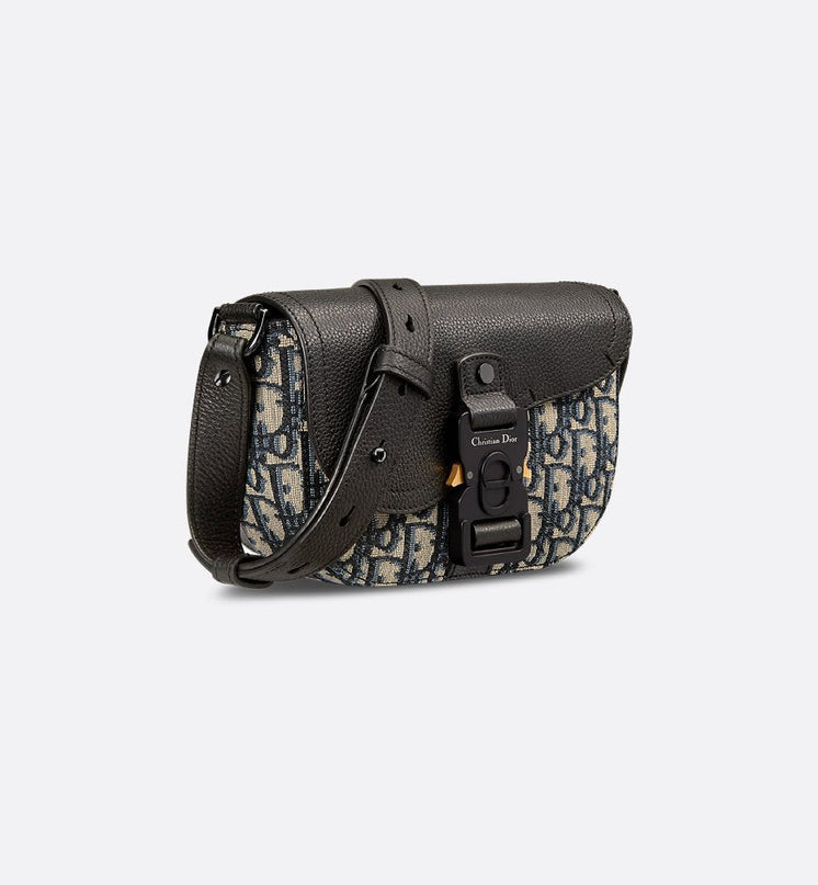 Mini sac Messenger à rabat Saddle Noir et Beige