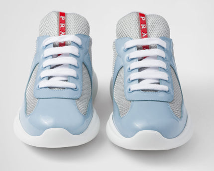Baskets Prada America’s Cup en tissu Bike bleu ciel