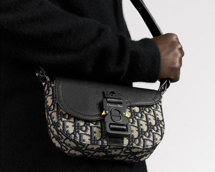 Mini sac Messenger à rabat Saddle Noir et Beige