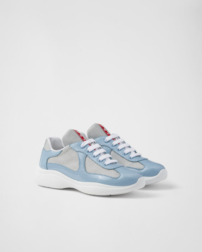 Baskets Prada America’s Cup en tissu Bike bleu ciel