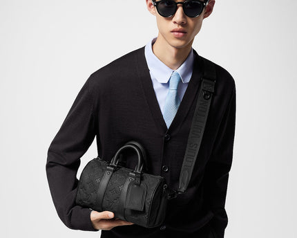 Sac Keepall Bandoulière 25 Noir Cuir