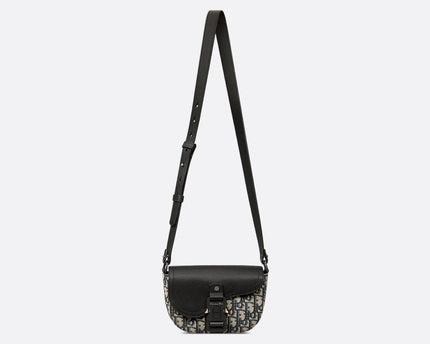 Mini sac Messenger à rabat Saddle Noir et Beige