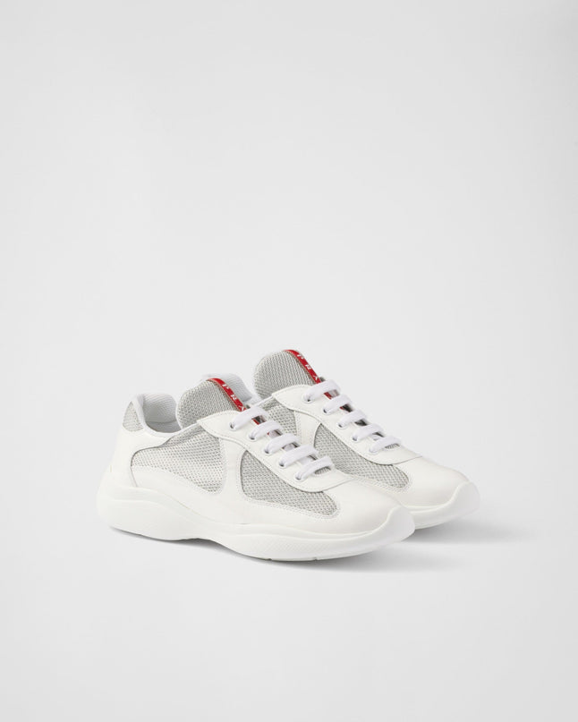 Baskets Prada America’s Cup en tissu Bike blanc