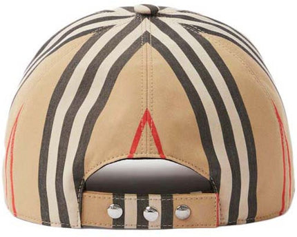 Casquette de baseball coton carreaux traditionnels monogramme beige