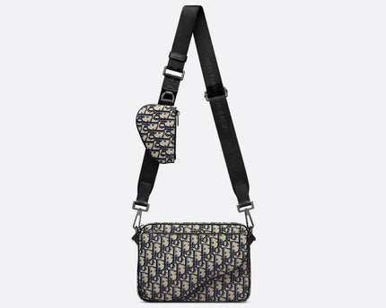 Triple Pouch Saddle Noir et Beige