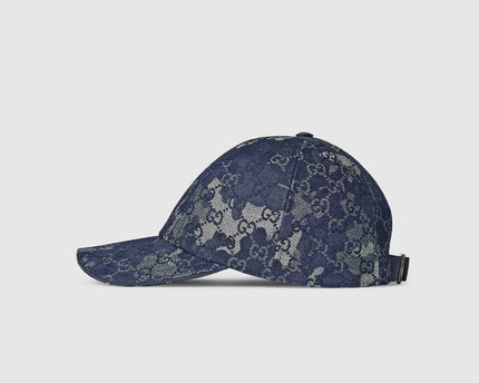 Casquette en denim GG avec détail bande Web