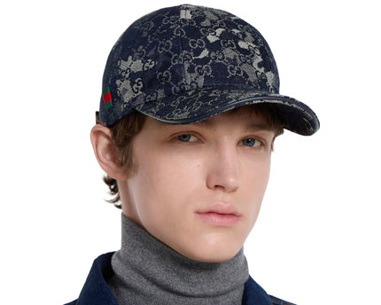Casquette en denim GG avec détail bande Web