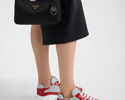 Baskets Prada America’s Cup en tissu Bike rouge