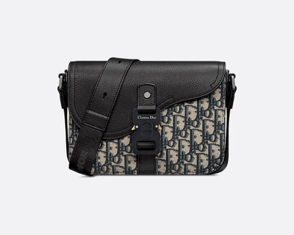 Sac Messenger à rabat Saddle Small Noir et Beige