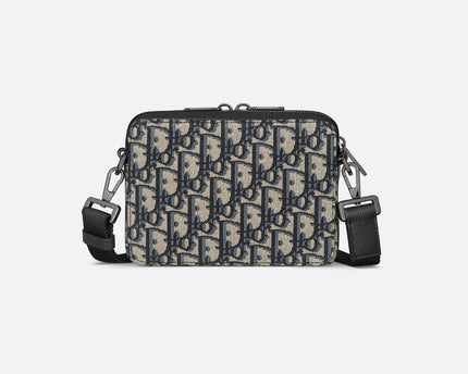 Pochette zippée à bandoulière Toile jacquard Dior Oblique noir - #2
