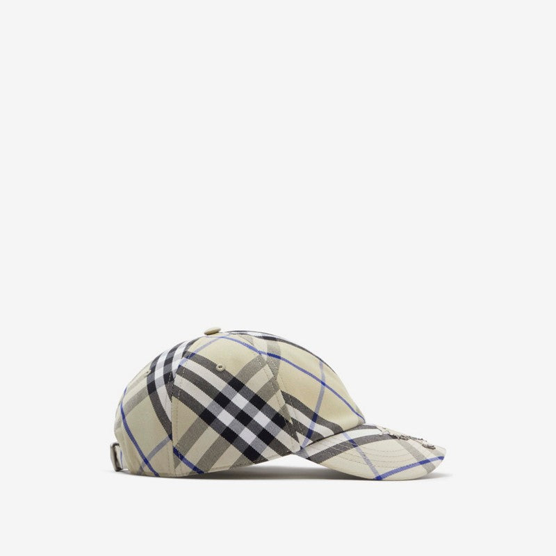 Casquette de baseball en coton mélangé Check EKD LICHEN