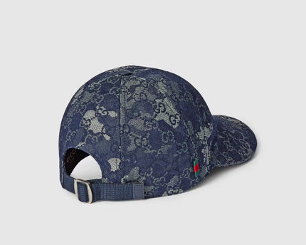 Casquette en denim GG avec détail bande Web