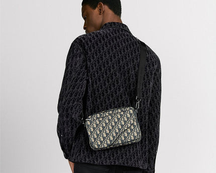 Triple Pouch Saddle Noir et Beige