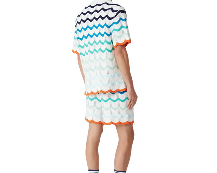 Gradient Wave Crochet Shirt