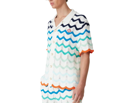 Gradient Wave Crochet Shirt