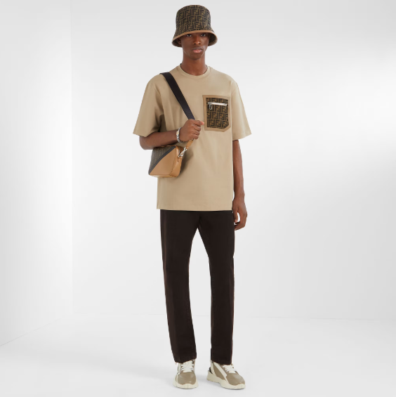 Fendi Chapeau en nylon FF Beige