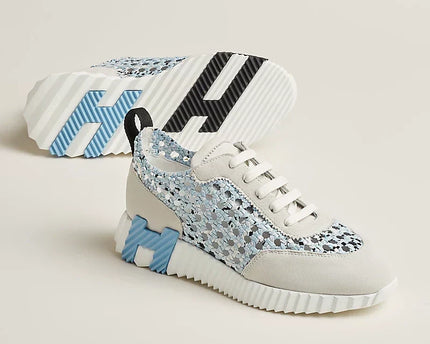 Sneakers Hermès bleu clair / blanc