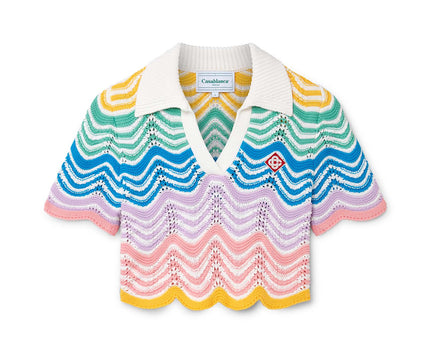 Gradient Wave Crochet Top