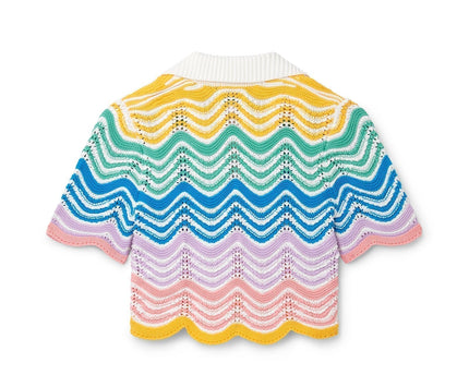 Gradient Wave Crochet Top