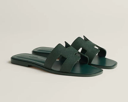 Hermes - Claquettes Vert Bouteille